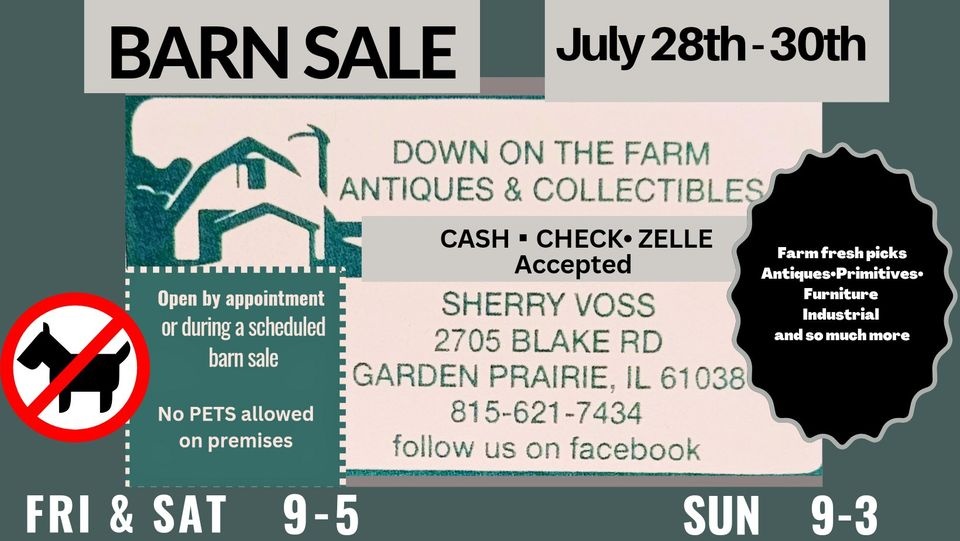 Down On The Farm Antiques and Collectibles Big BARN Sale