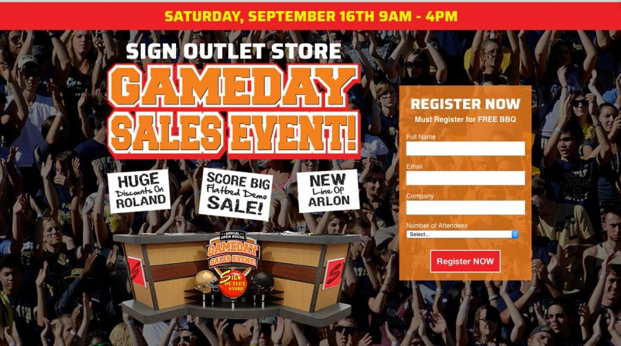 Sign Outlet Gameday Sales  Event