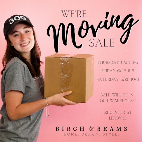 Birch and Beams Home Moving Warehouse SALE