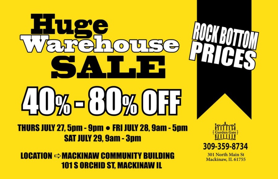 Garden Gate's Huge Warehouse Sale